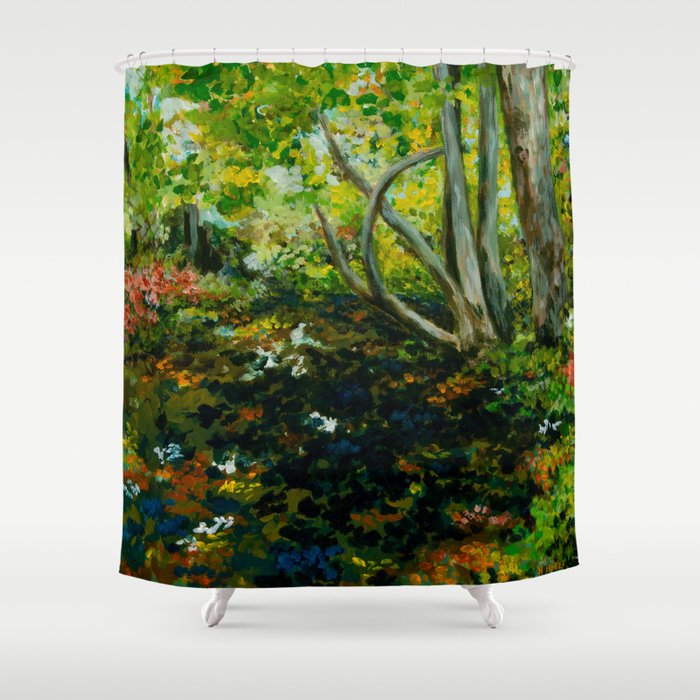 Deep woods creek acrylic Shower Curtain