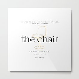 Eero Saarinen Tulip chair Metal Print | Minimalism, Famouschair, Minimal, Interiordesign, Architecture, Digital, Design, Black And White, Minimalistic, Illustration 