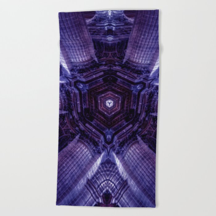 Sacred Geometry Art - Singularity - Purple Beach Towel