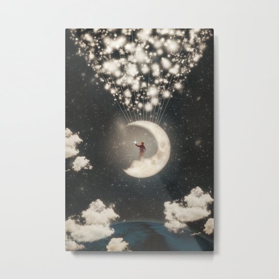 The Big Journey of the Man on the Moon Metal Print
