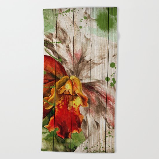 Spring on Wood 02 Beach Towel