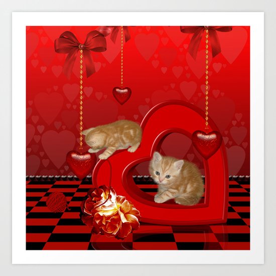 Cute, playing kitten Art Print