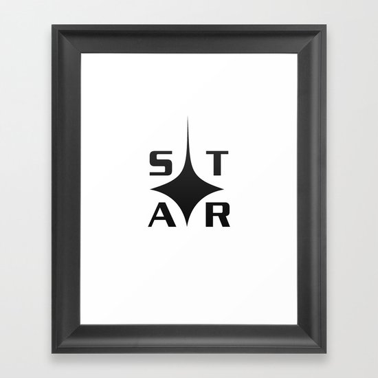 Star Black Framed Art Print
