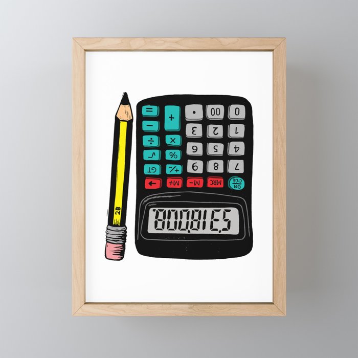 Rude Calculator Framed Mini Art Print