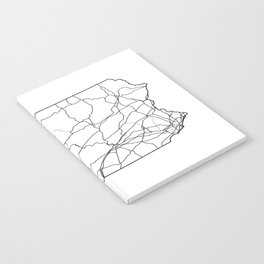 Pennsylvania White Map Notebook
