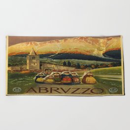 Abruzzo - Vintage Travel Poster Beach Towel