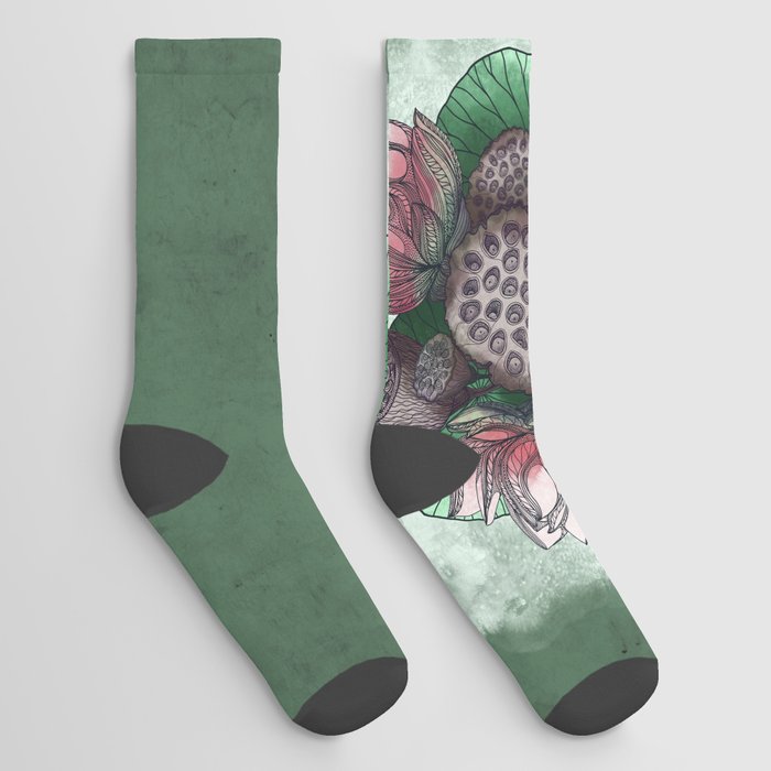 Lotus Flower and Seed Socks