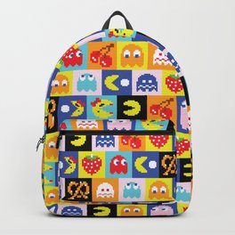 Pac-Man Pattern Backpack | Graphicdesign, Retrogaming, Pattern, Clyde, Mrpacman, Inky, 80S, Digital, 8Bit, Pinky 