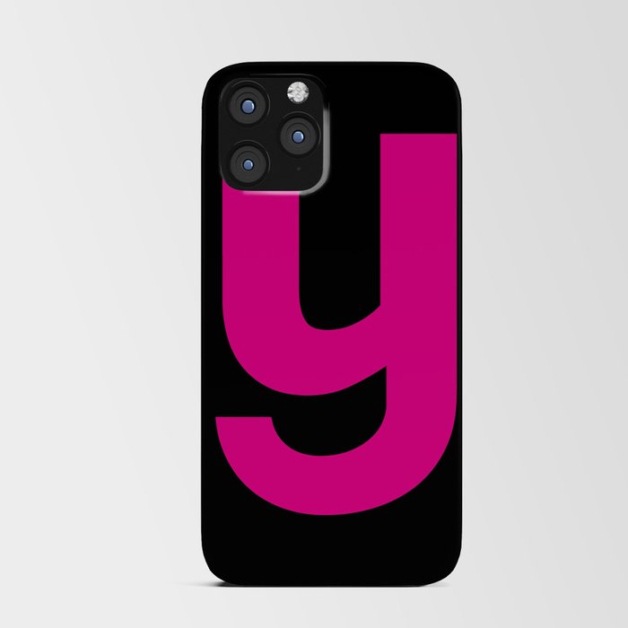 letter Y (Magenta & Black) iPhone Card Case