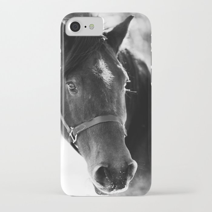 Horse in snow iPhone Case