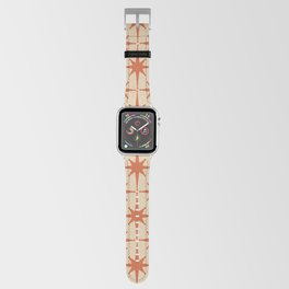 Midcentury Modern Atomic Starburst Pattern Mid Mod Burnt Orange and Beige Apple Watch Band