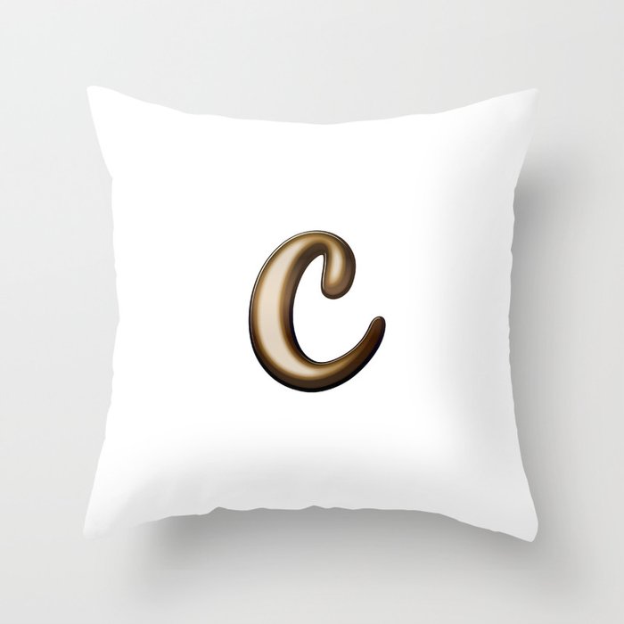 Chocolate Letter C Throw Pillow By Textures Society6