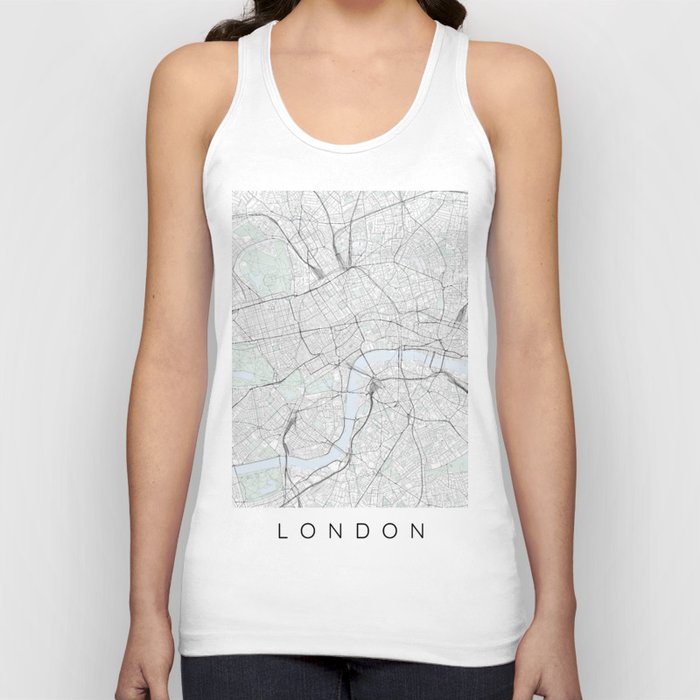 London city map in colour with blue and green Tank Top