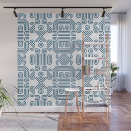 Geometric Funky Blue Pattern Wall Mural