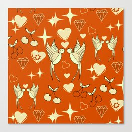 Kitsch Valentine Orange Canvas Print