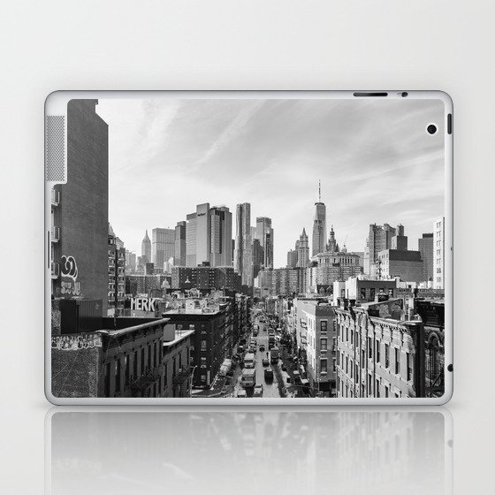 New York City Skyline Views | Black and White Panoramic Travel Photography Laptop & iPad Skin