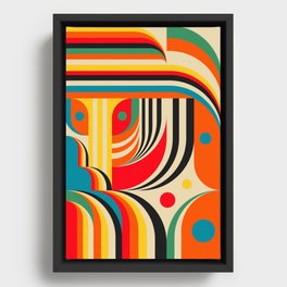 Colorful Cubism Modern Abstract Art Framed Canvas