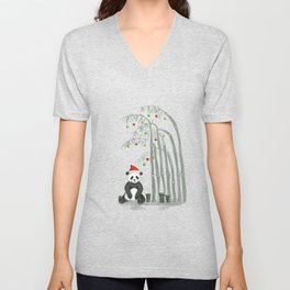 Christmas Panda V Neck T Shirt