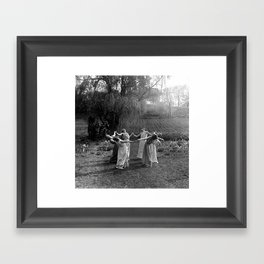 Circle Of Witches, Natchez Trace Vintage Women Dancing black and white photograph - photography - photographs Framed Art Print