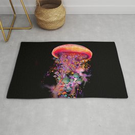 Electric Jellyfish World Revisited 2018 Rug | Floating, Nemo, Animal, Sifi, Color, Underwater, Tropical, Dreams, Photo, Si Fi 