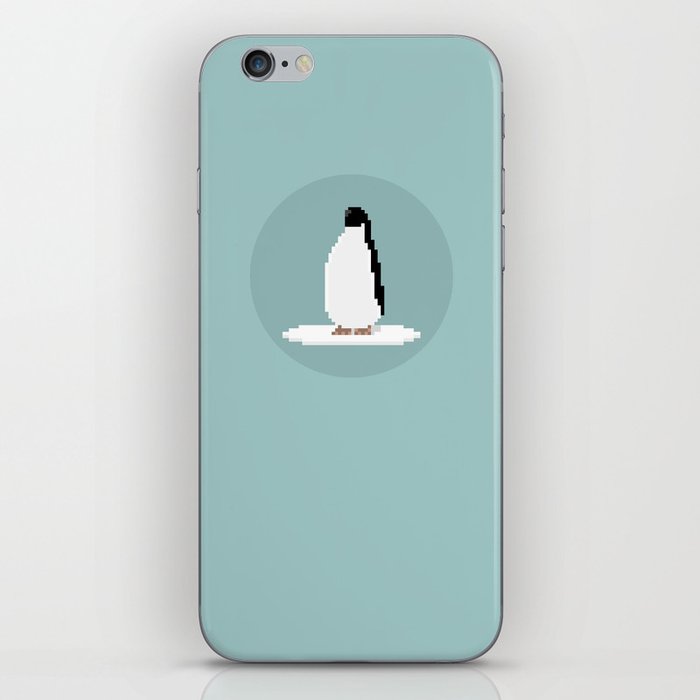 Pixel Penguin on Ice iPhone Skin