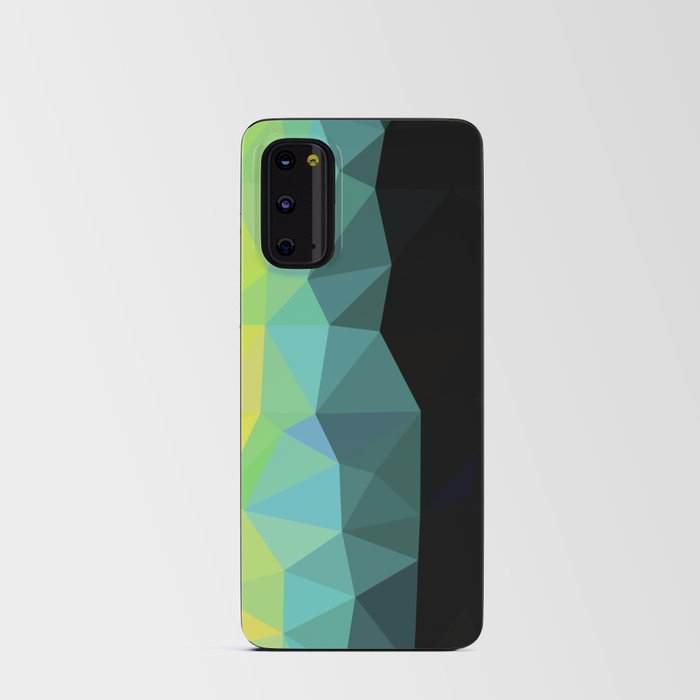Lime, Teal and Black Geometric Abstract Pattern Design  Android Card Case