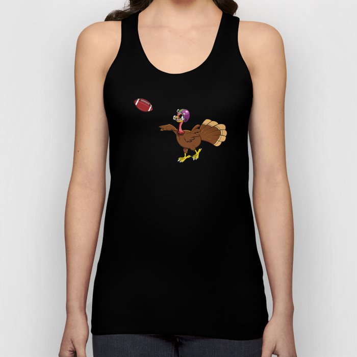 Turkey Football Game Player Funny Thanksgiving Tank Top