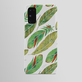 Watercolor Feathers - Green Parrot Pattern Android Case