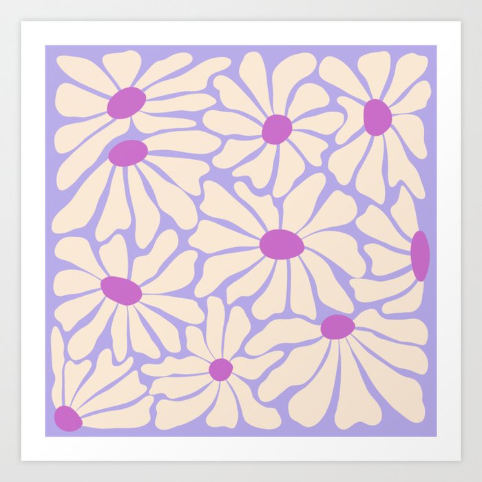 Big Groovy Flower - Purple Art Print