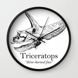 Triceratops "Three horned face" Wall Clock