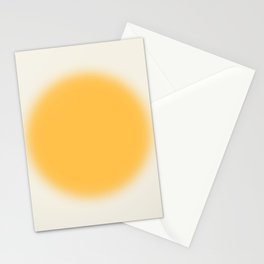 Abstraction_SUN_YELLOW_CIRCLE_BLUR_LOVE_POP_ART_0602A Stationery Card