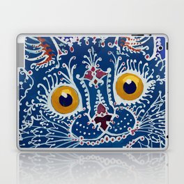 Louis Wain Blue Cat In Gothic Style Laptop Skin