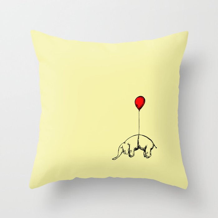 Red Elephant Throw Pillow