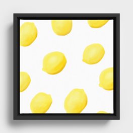 Lemon Pattern Art Print Framed Canvas