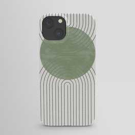 Mid century Green Moon Shape  iPhone Case