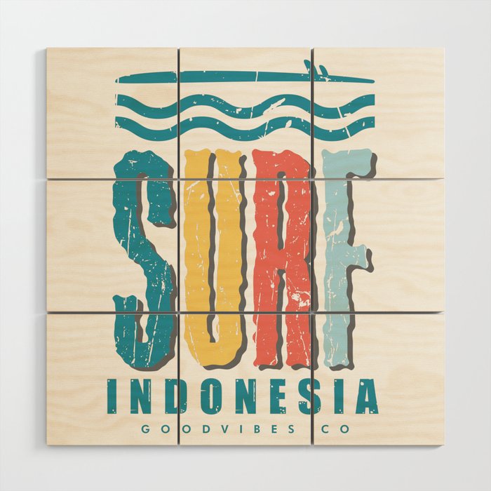 Surf in Indonesia Wood Wall Art