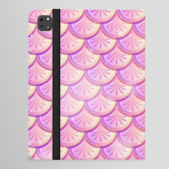 mermaid purple skin, mermaid pattern textures iPad Folio Case