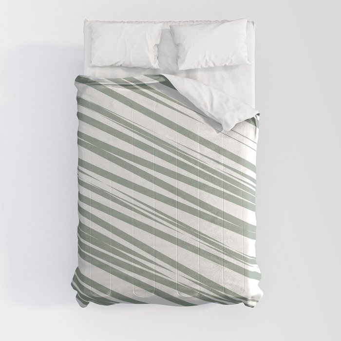 Gray green stripes background Comforter