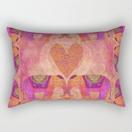 Elephants in Love heart illustration Rectangular Pillow
