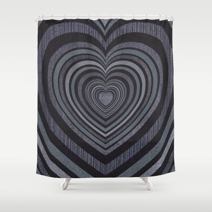 Loving hearts  decollage Shower Curtain
