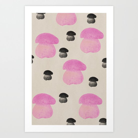 Mushroom pink Art Print