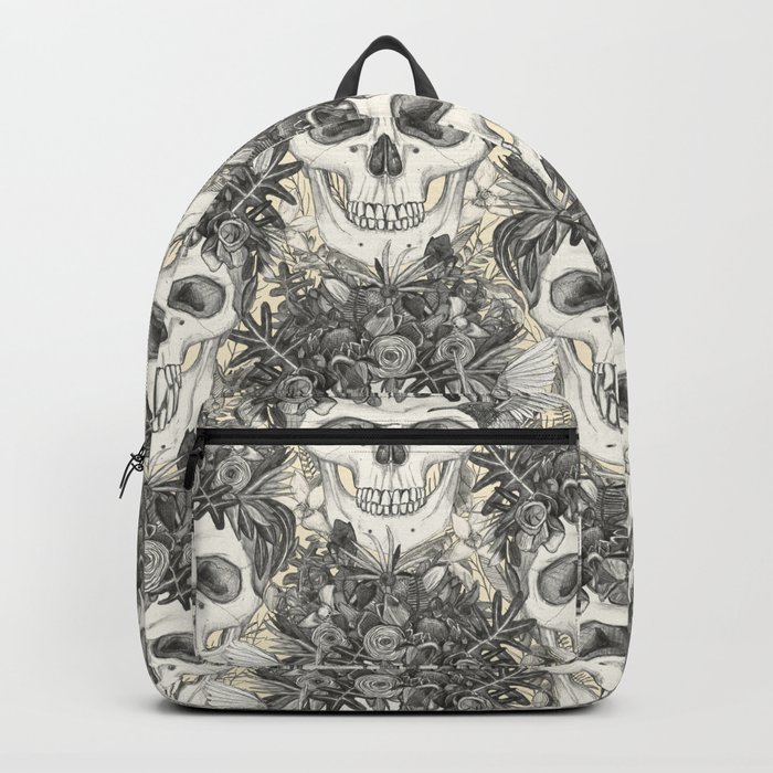 skull damask cream Backpack