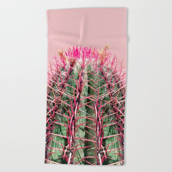 Sweet Pink Cactus Beach Towel