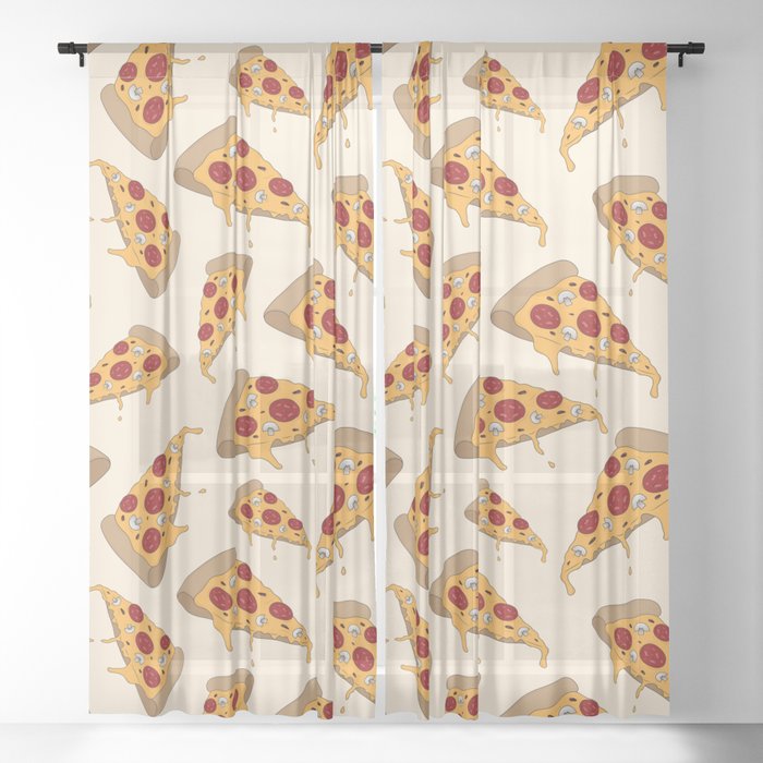 Pizza slice Sheer Curtain