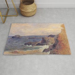 Paul Gauguin - Seascape "Rochers au bord de la mer" or "La Côte rocheuse" (1886) Area & Throw Rug