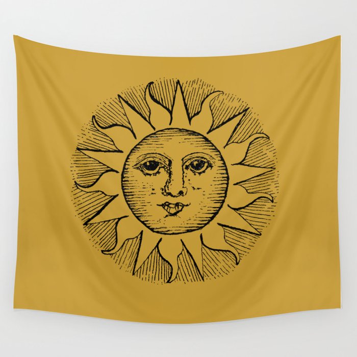 Yellow sun tapestry best sale