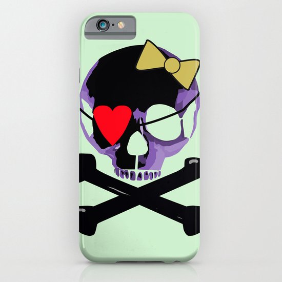 Purple skull heart with bow iPhone & iPod Case