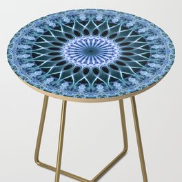 Glowing blue mandala Side Table