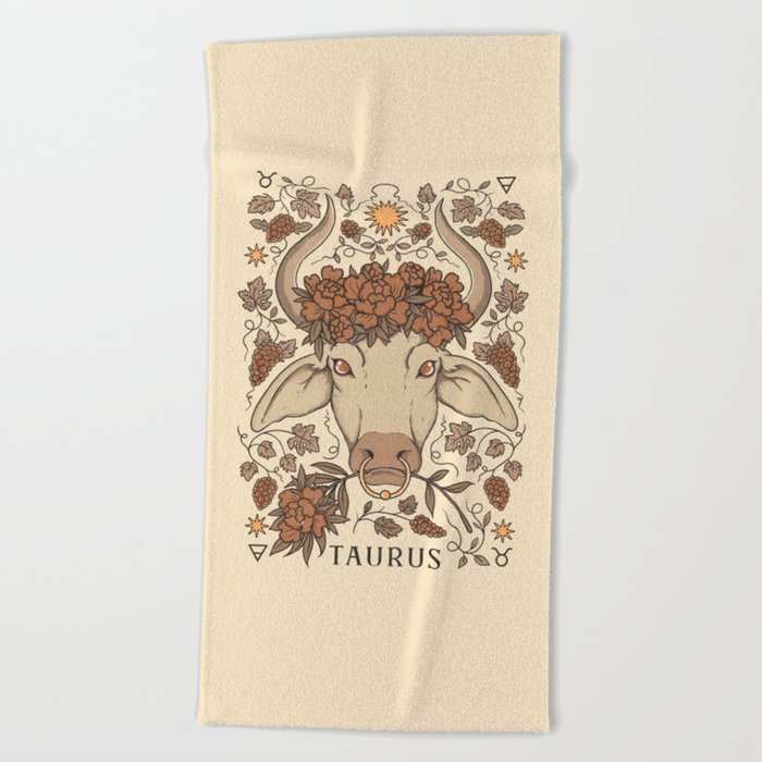 Taurus, The Bull Beach Towel