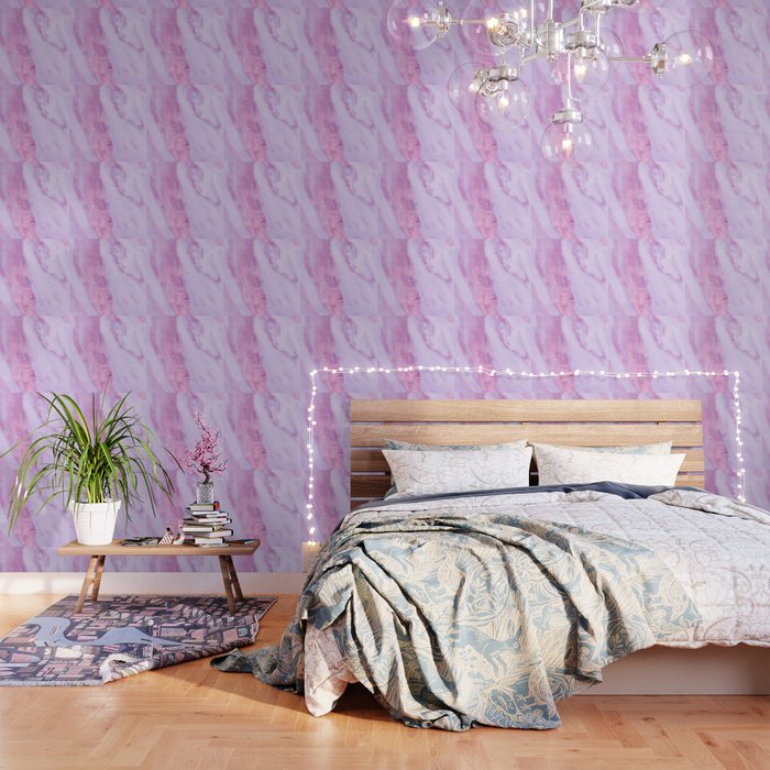 Shimmery Pink Rose Gold Marble Metallic Wallpaper By Naturemagick